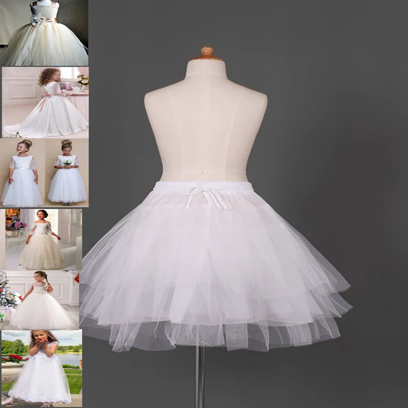 White Ballet Petticoat Tulle Ruffle Short Crinoline Petticoats Lady Girls Child Underskirt Jupon