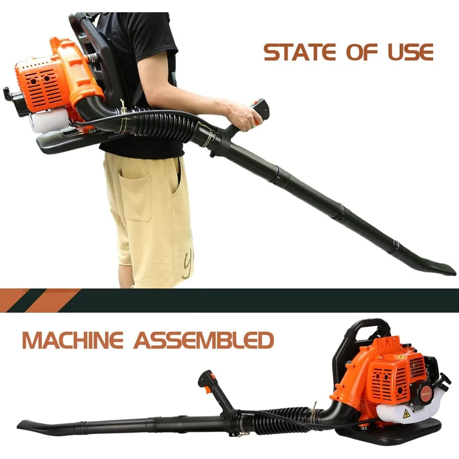 حقيبة الظهر تعمل بالغاز منفاخ أوراق الشجر 52CC 550CFM 2-السكتة الدماغية العشب منفاخ تبريد الهواء البنزين على ظهره منفاخ العشب مع شركة الهواء