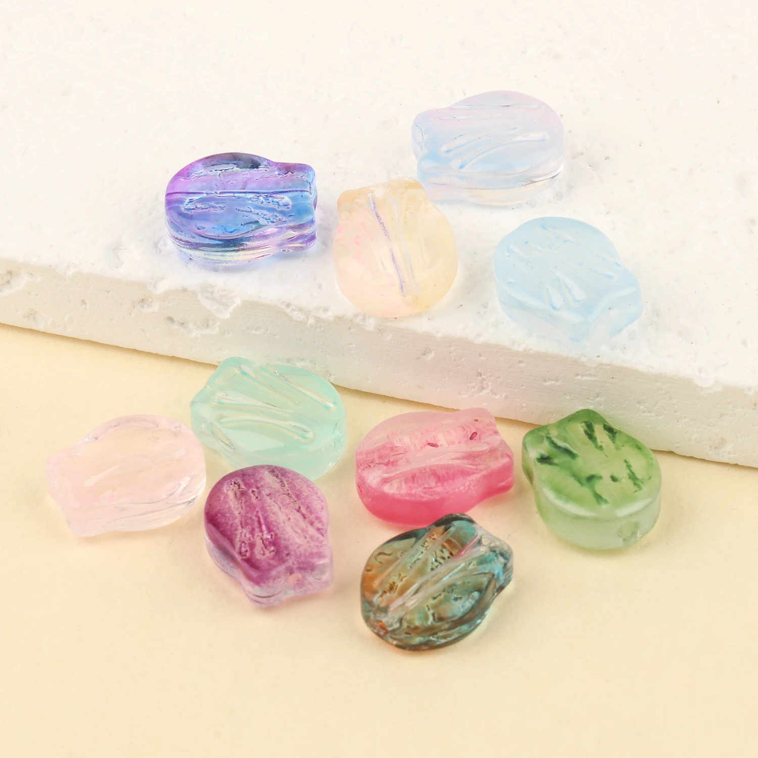 10x8mm Tulip Flower Shape AB Clear Czech Lampwork Crystal Glass Spacer Bead For Jewelry Making Diy Needlework Bracelet