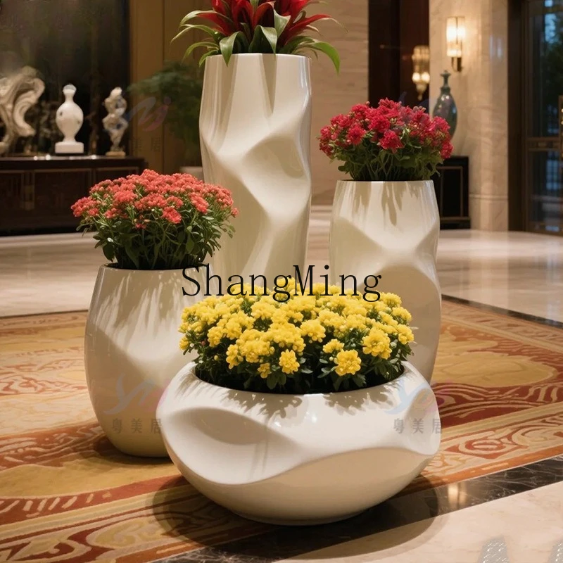 DSA  box outdoor square commercial street floor-to-ceiling large flower pot hotel villa high-end texture flower pot