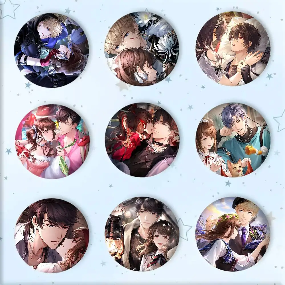 Game Anime cp Mr Love Queens Choice Round badge lapel pin backpack clothing jewelry accessories gift brooch