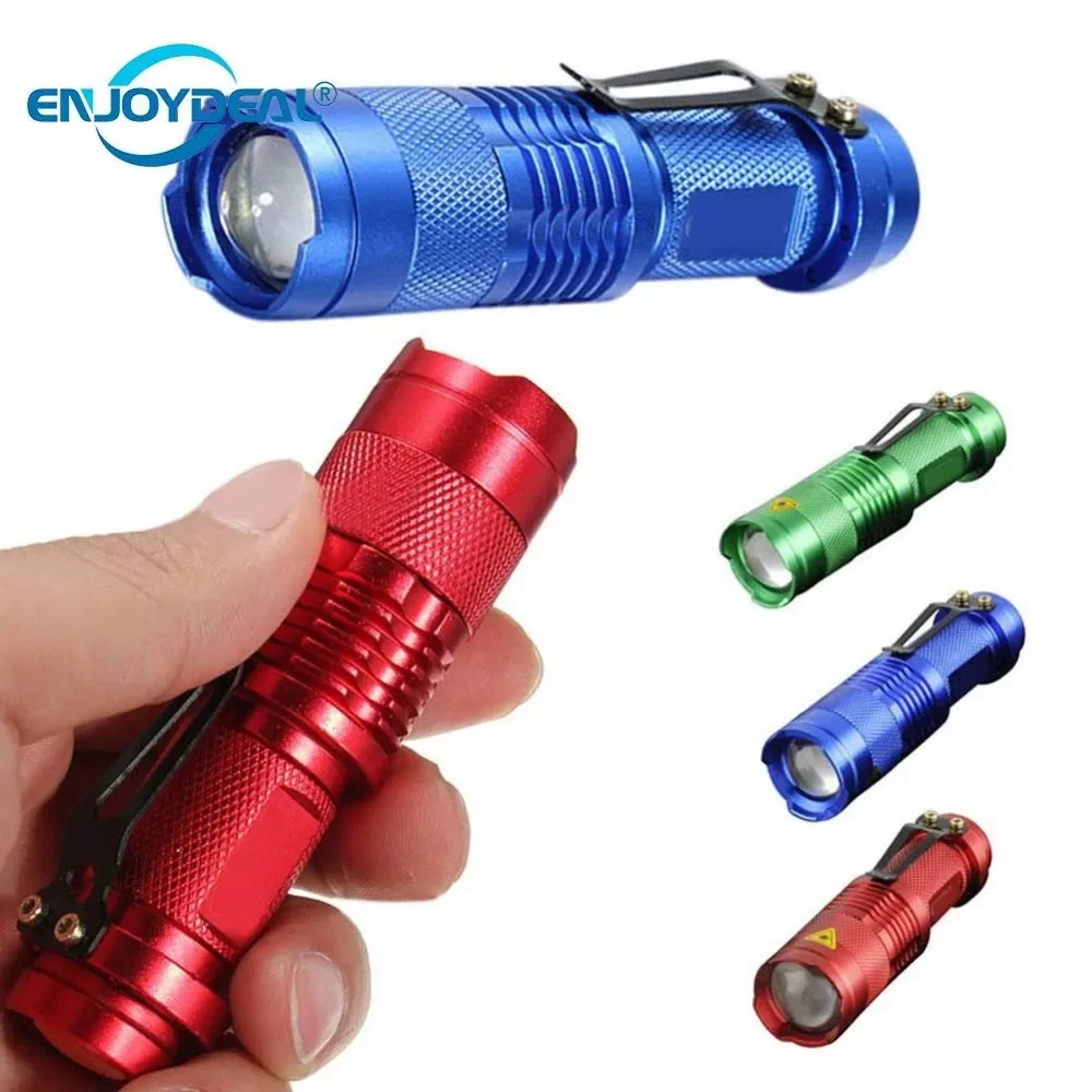 Mini latarka LED 2000lm wodoodporna latarka LED Laterna 1 tryby zoomowalna lampa przenośna 14500 5 kolorów