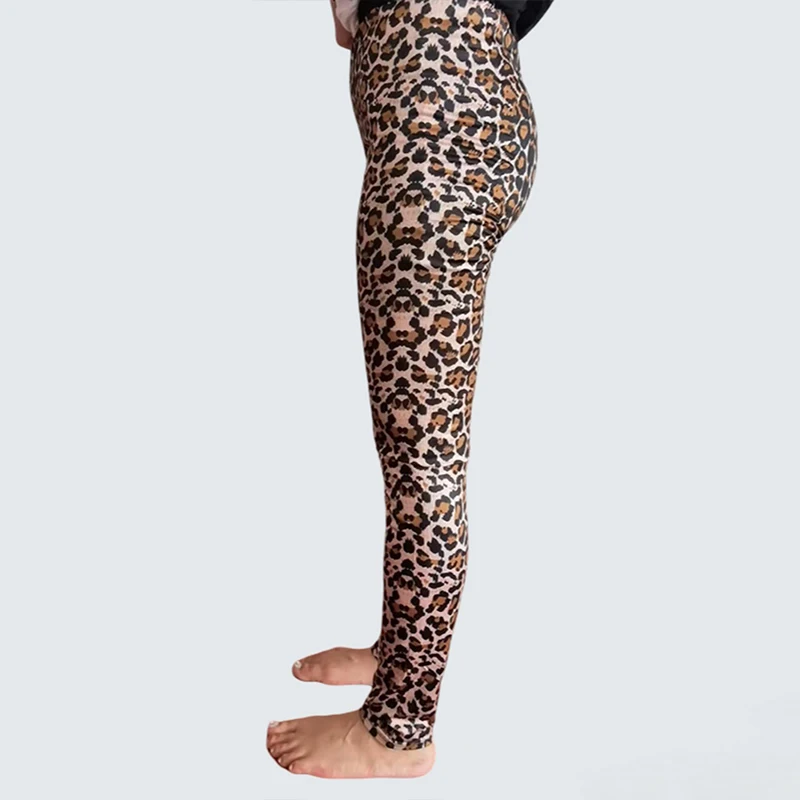 กางเกงเลกกิ้งเอวสูงสำหรับผู้หญิง ผ้าไหมนม ยืดหยุ่น เหมาะสำหรับวิ่ง ออกกำลังกาย ฟิตเนส โยคะ เนื้อผ้านุ่ม ลายพรางเสือดาว ชุดออกกำลังกาย