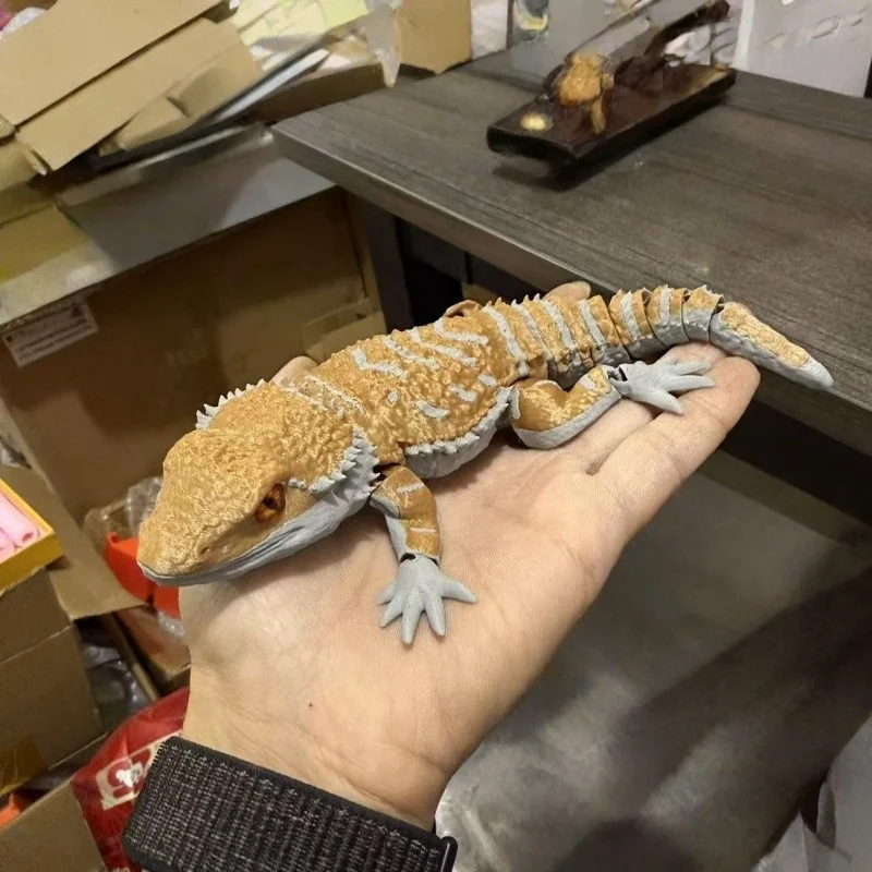 3D Printing Creative Crocodile Lizard Reptile Model Desktop Ornament Handmade Gift ,Kids Adults Home Office Creative Decoration
