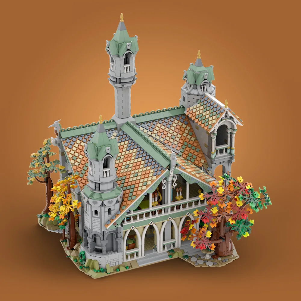 MOC Film Pierścienie Świata Średniowieczna Architektura Klocki Model Śnieżny Troll Jaskinia Cegły DIY Zabawka do Składania dla Dzieci Prezent