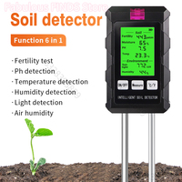6 in 1 Digital Soil Tester Multifunctional Soil PH Detector Moisture Fertility pH Temperature Humidity Light Meter for Garden