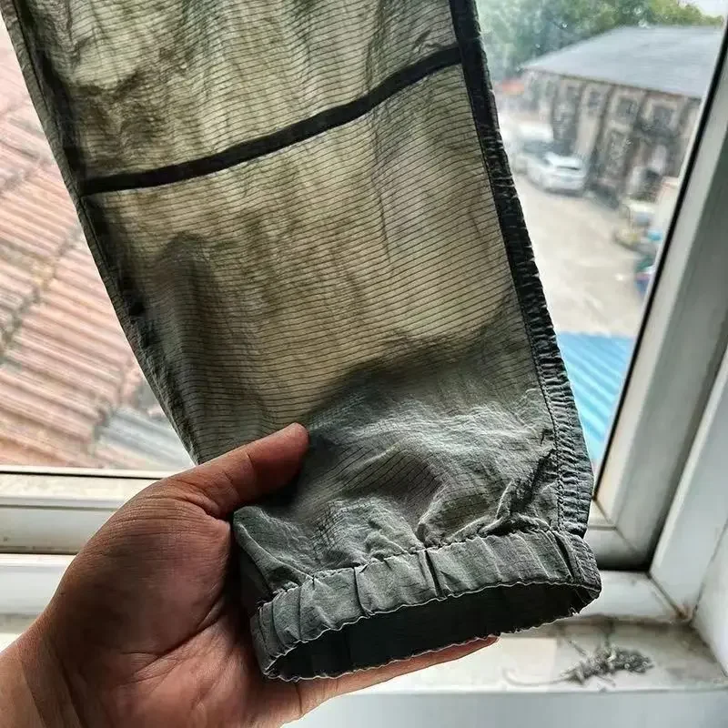 Quick-drying Casual Cargo Pants Men Elastic Waist Sports Gym Sweatpants Summer Fitness Breathable Black Pants Men's Clothing