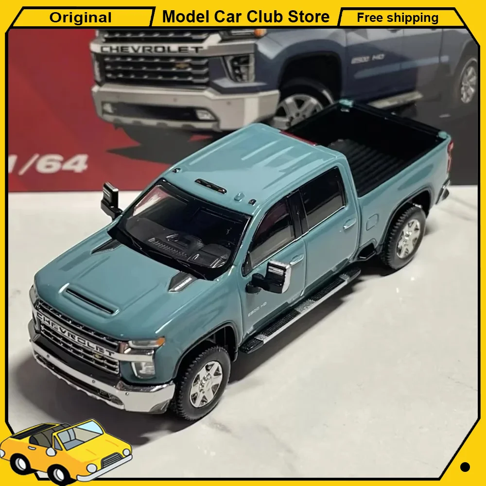 

Масштабная модель автомобиля Masdi Smallcar 1/64 Chevrolet Silverado Pickup Truck 2500HD, имитация, литая под давлением, из сплава, миниатюрная, игрушка, украшение, подарок
