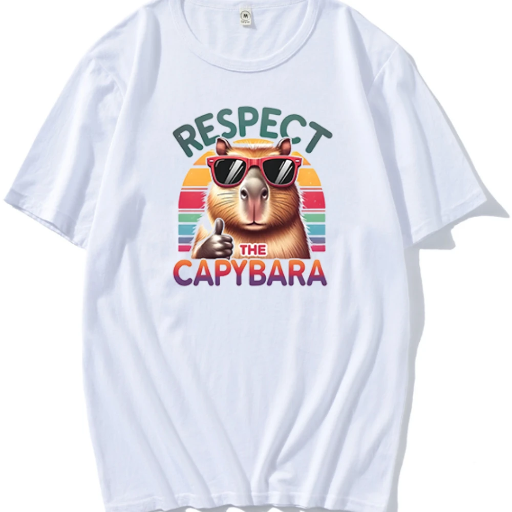 

Capibara Y2k Funny Cartoon Minimalist Male T-shirts Female Neutral Casual Tops Original women ropa de mujer graphic t shirts