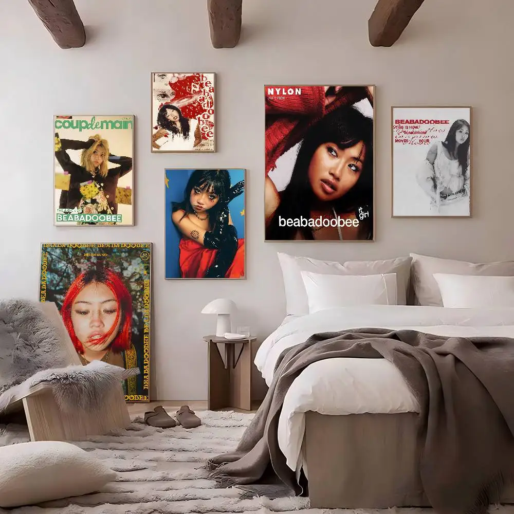 Singer B-Beabadoobees Classic Movie Posters Vintage Room Bar Cafe Decor Stickers Wall Painting