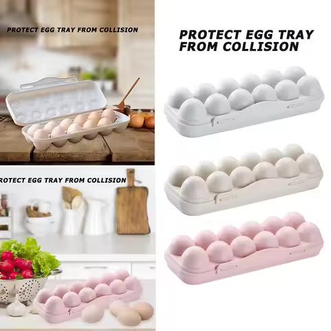 12 Grid Egg Storage Box Shockproof Egg Holder Portable Eggs Carrier Container Case for Refrigerator Camping Picnic Hiking Travel