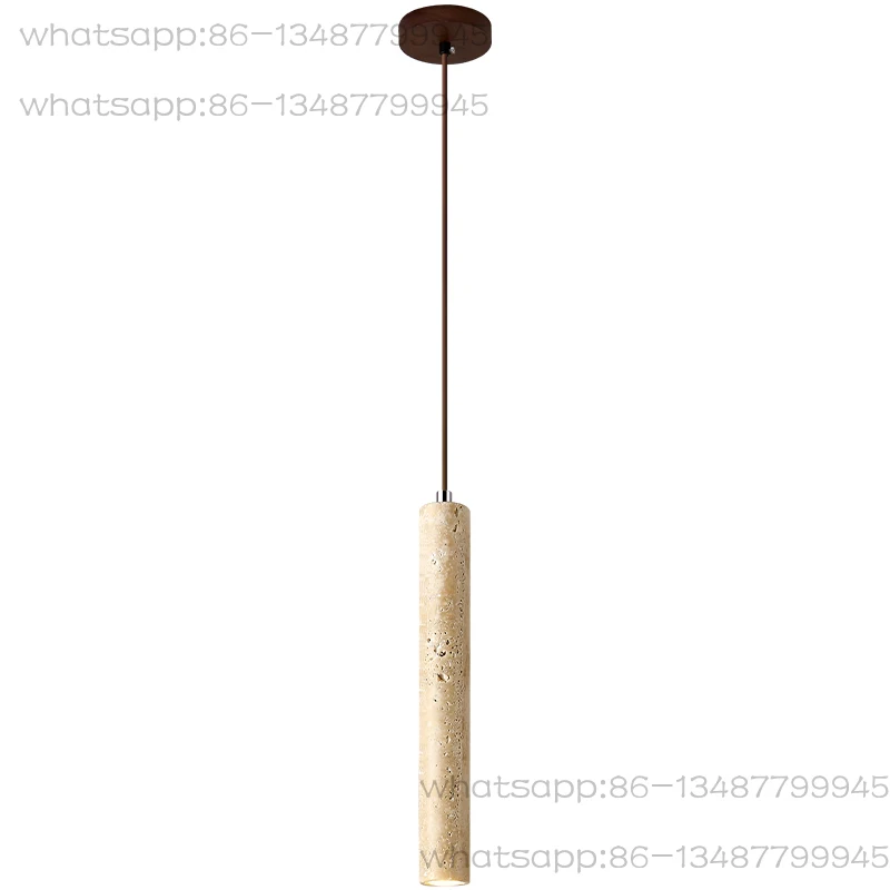 

Chandelier Bedroom Bedside Lamp Retro Wabi-sabi Wind Yellow Travertine Long Tube Lamp Simple Design Restaurant Bar Lamp