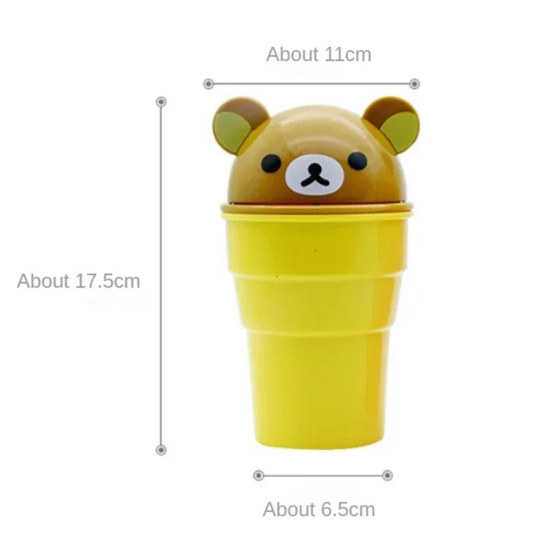 Car Trash Can Cute Storage Cup For Car Cartoon Trash Cup Bear Trash Can Storage And Sorting In The Car Automotive Goods 5