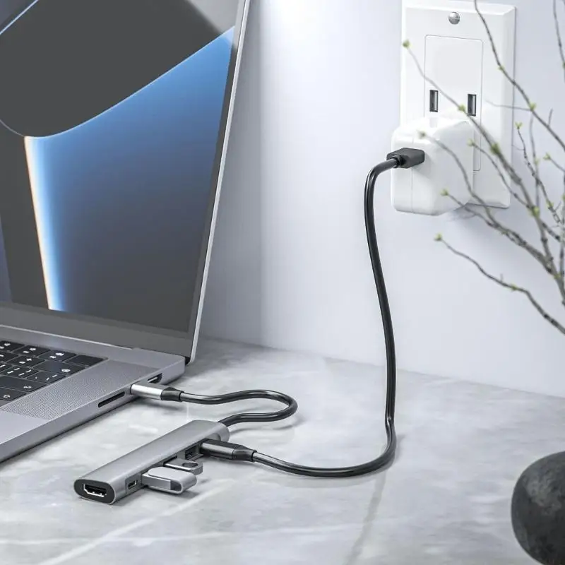 

Концентраторы типа C 6 в 1 с выходом 4K HDTV и зарядкой PD60W для портативных ПК