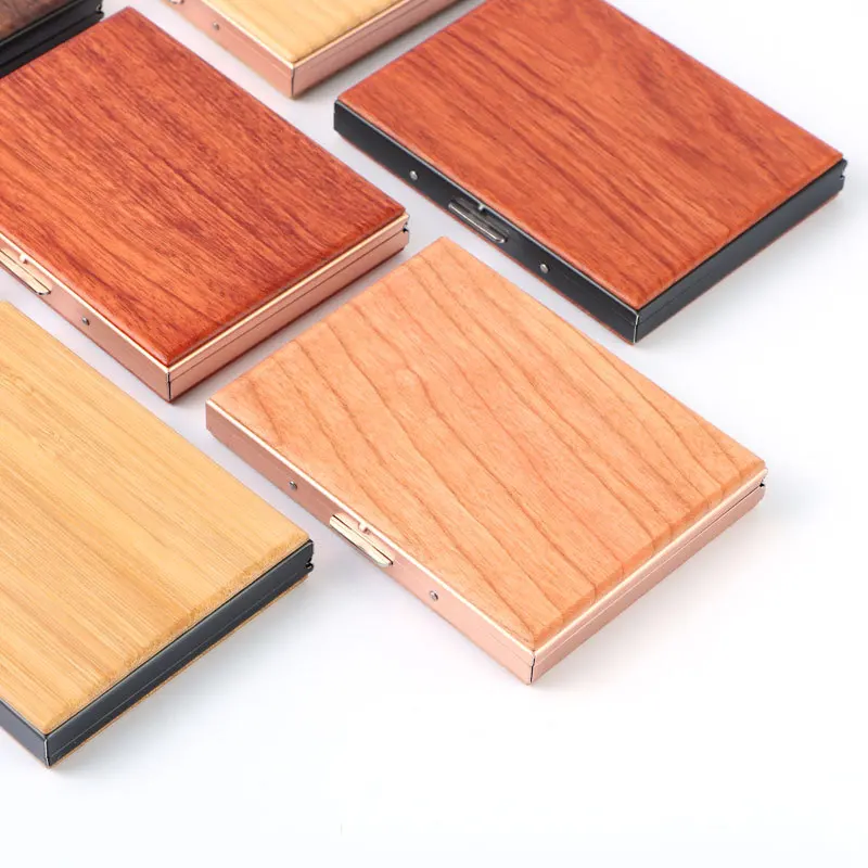 

Деревянный портсигар, креативный грубый портсигар из нержавеющей стали, подарочная упаковка из 9 предметов, черный орех, массив дерева