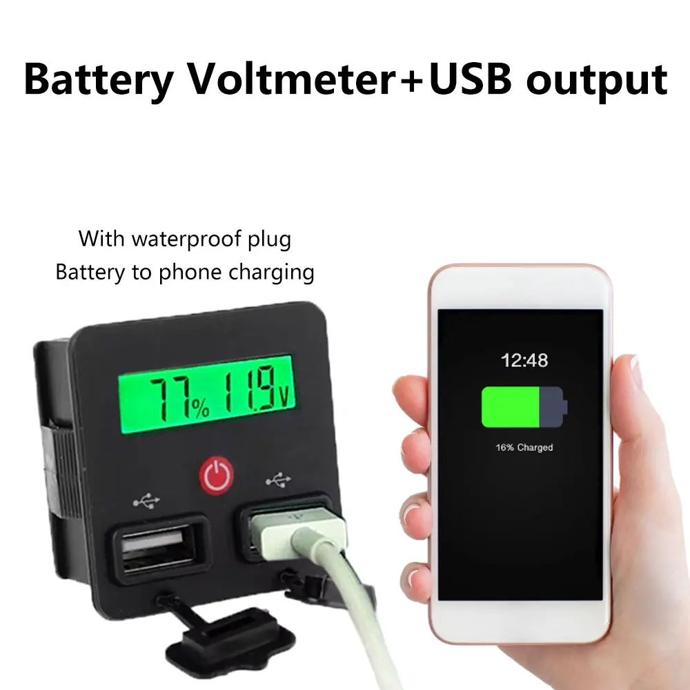 Woltomierz o pojemności baterii 12V 24V 3S-6S Li-ion Lifepo4 Tester akumulatorów kwasowo-ołowiowych z telefonem Ładowarka USB JS-CU3