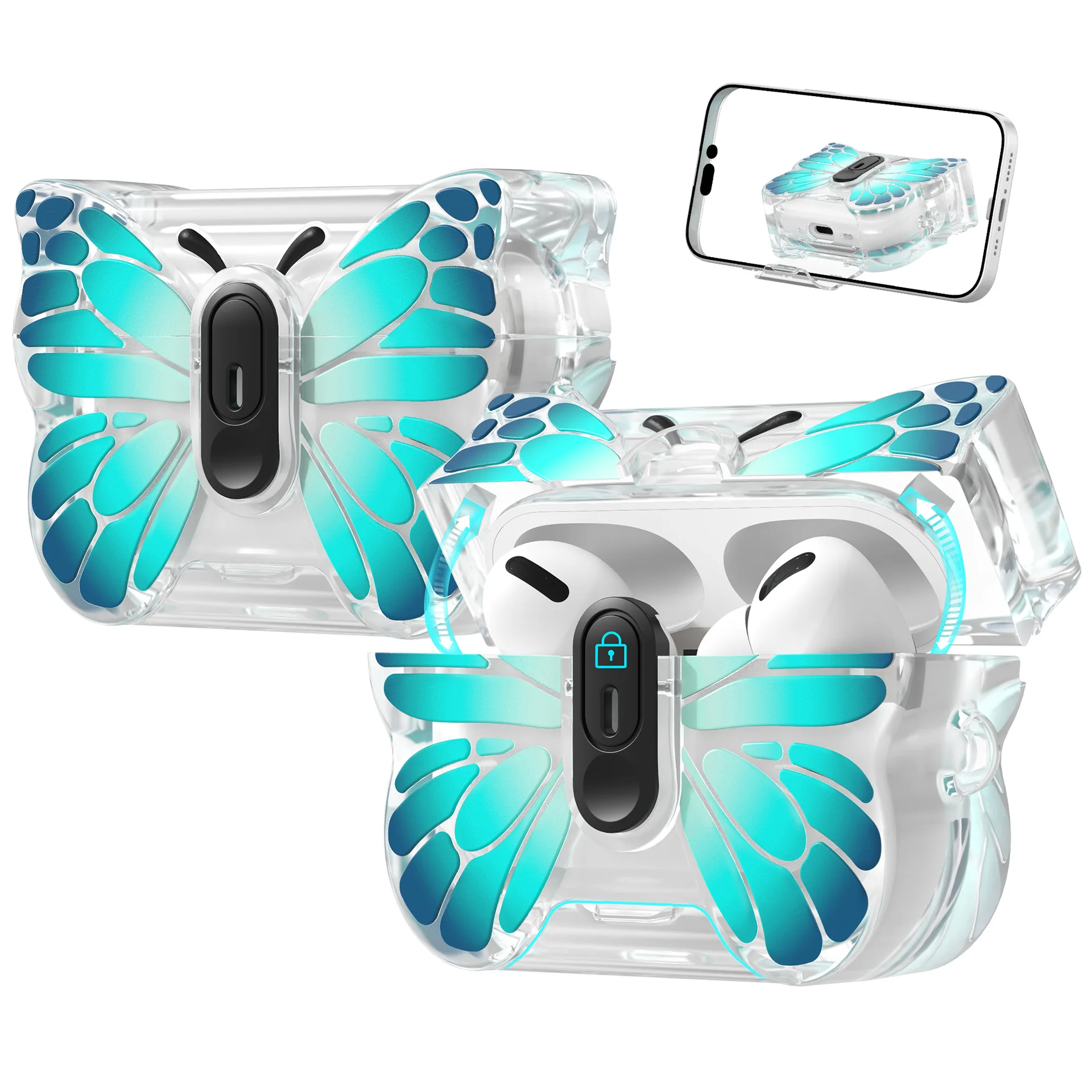 Earphone Cover For AirPods Pro 3 Case Full Body Shockproof Protective Mobile Phone Holder Style with Keychain For AirPods Pro2﻿ view 6