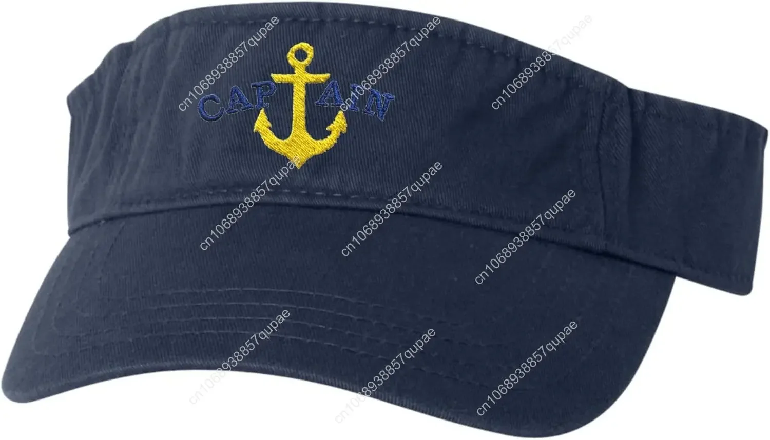 Topi Ayah Visor Bordir Jangkar Kuning & Kapten Biru Dewasa Semua Keluar
