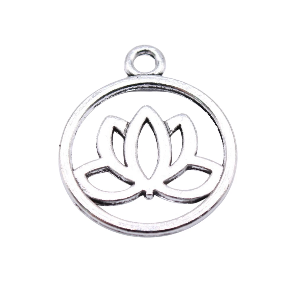 Findings Lotus Charms Supplies For Jewelry 20x24mm 10pcs