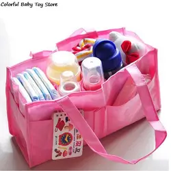 New Hot Portable Multifunction Mummy Hand Bag Baby Bottle Diaper Storage Tote Environmental Non-Woven 7 Separate Bag