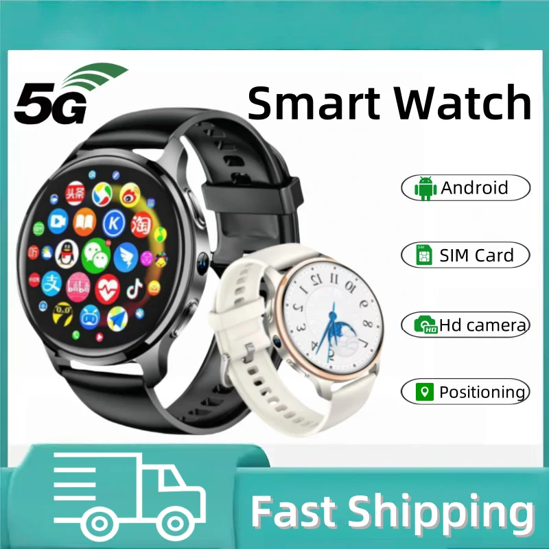 

P68 4G Android Умные часы для взрослых 4 ГБ + 128 ГБ 466 * 466 Оснащенные двойной камерой 500 Вт с пульсометром GPS WIFI Bluetooth