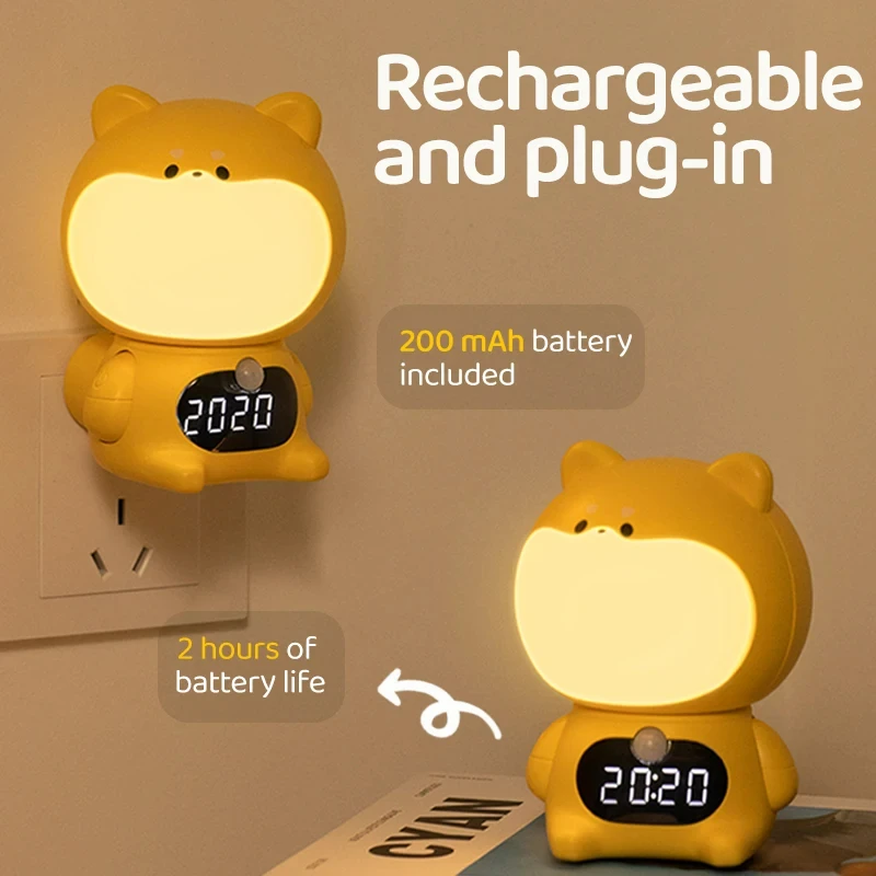 

Lamps With Motion Sensors Led Digital Clock Cute Child Room Plug In Wall light With Led Motion Sensor Bedside Night Light