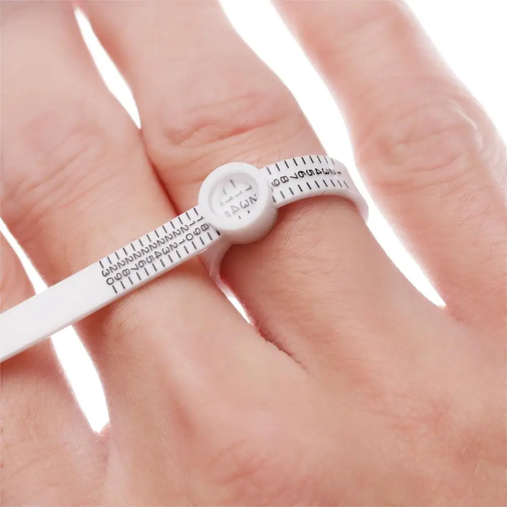 Medidor de anillo UK/US/EU/JP Medidor de medida de dedo oficial británico/americano con lupa Tallas para hombres y mujeres A-Z