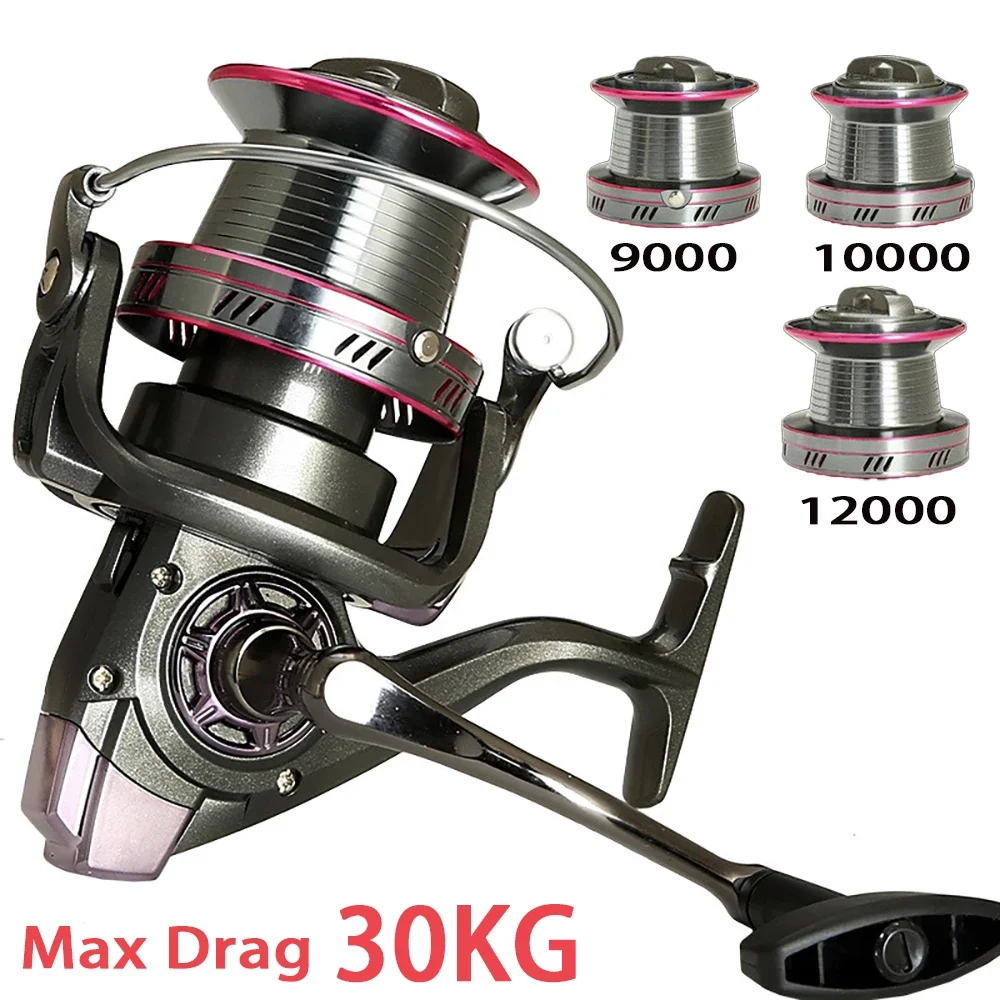 GHOTDA YO9000-12000 Series Saltwater Spinning Fishing Reel Metal Spool Metal Arm Sea Boat Big Game Super Strong 20kg 25kg 30kg