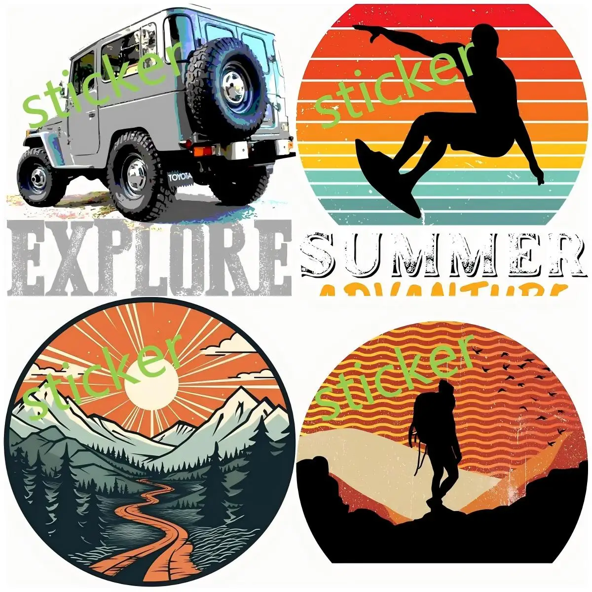 

Custom Printing Adventure Awaits Decal Waterproof Reflective Sunscreen Beautiful Decals Occlusion Scratch Exterior Decor