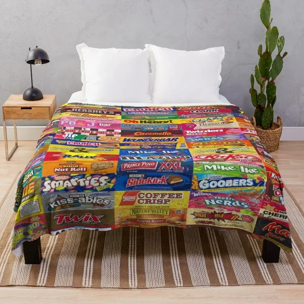 

Candy Wrappers Throw Blanket Faux Fur Soft Warm Blanket for Bed