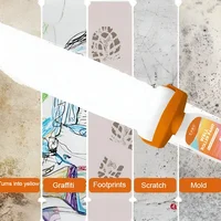 Self Brushing Water Based Wall Roller Paint High Coverage White Wall Repair for Stains Graffiti Yellowing Mold Home Wall Renew 2