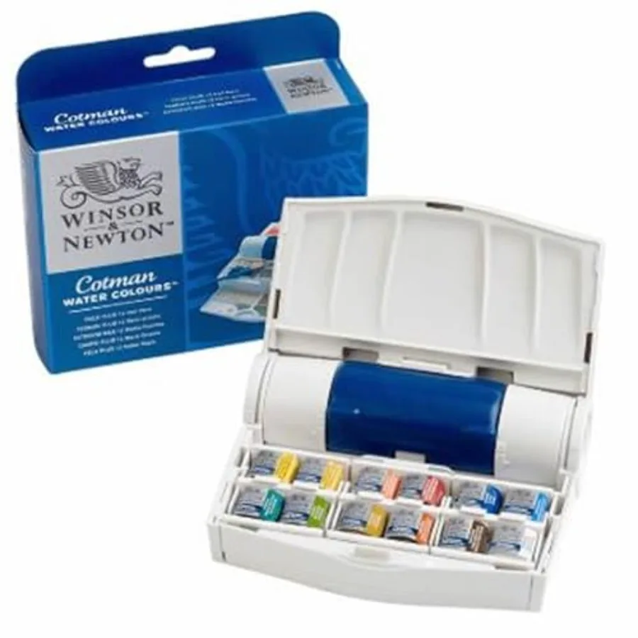 

Cotman Watercolor Paint Set, Field Travel Set, w/ Brush, Mixing Palette, Bottle