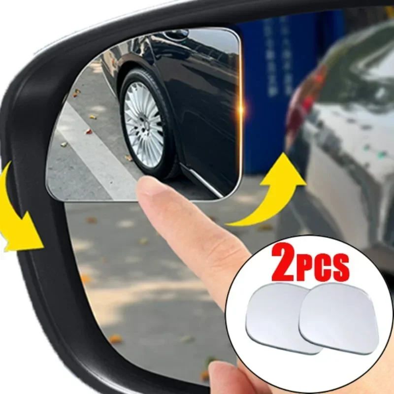 2pcs Car Blind Spot Mirrors Frameless 360 Degree Rotating Auxiliary Rearview Mirror Auto Motorcycle Wide Angle Sector Mirrors