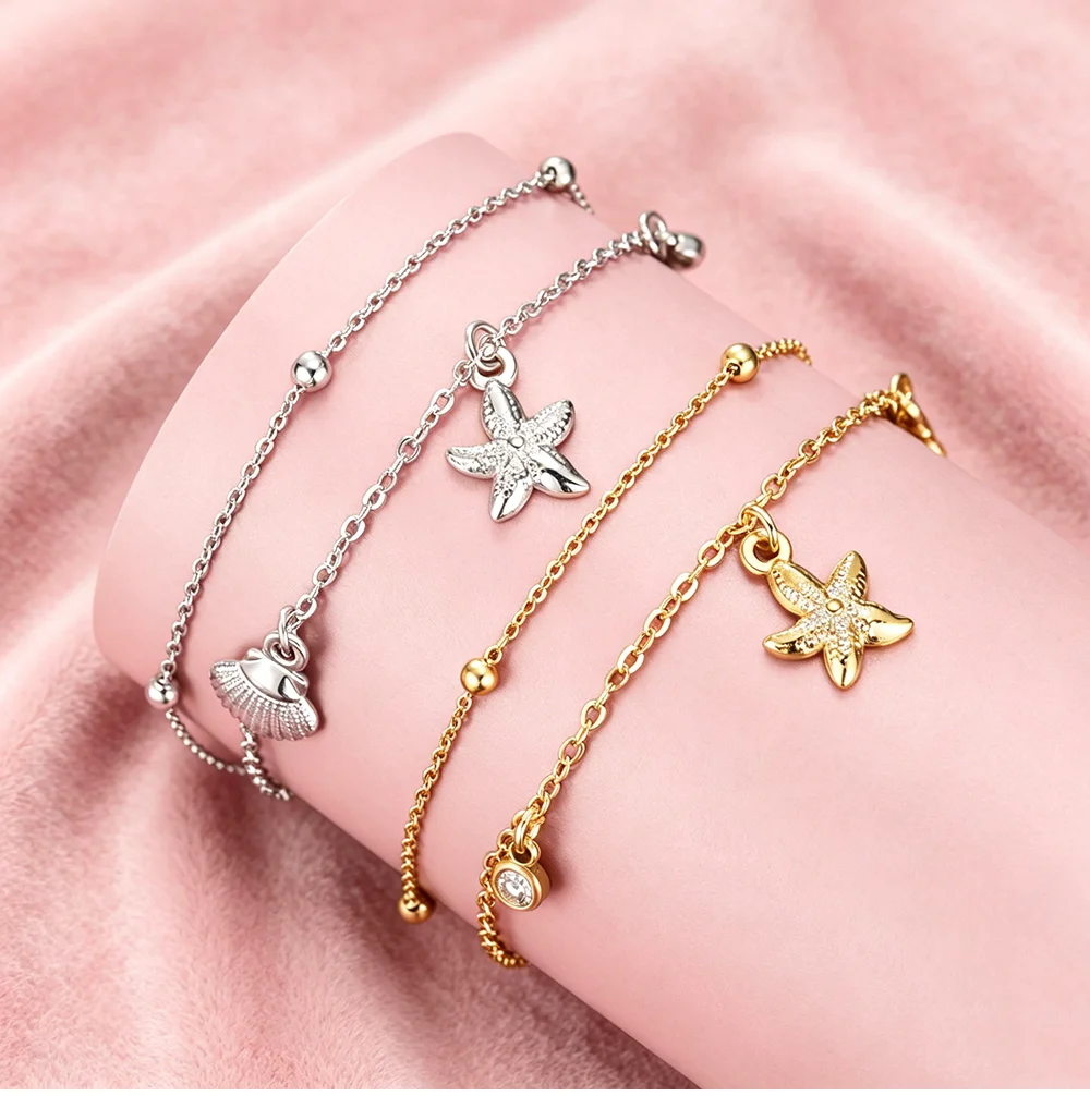 CoolTime Ocean Series Zirkon-Perlen-Kette Fisch-Seestern-Anhänger Statement-Armband Exklusiver Stil Handgefertigter Halsschmuck – Detail 9