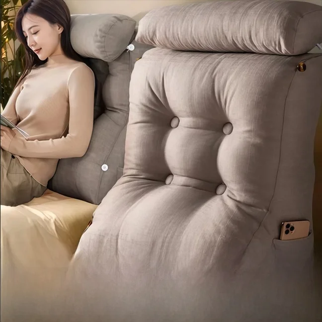 

Съемная льняная подушка с поддержкой для спины и шеи для дивана, двухслойная универсальная подушка для гостиной, многофункциональная, предотвращающая провисание