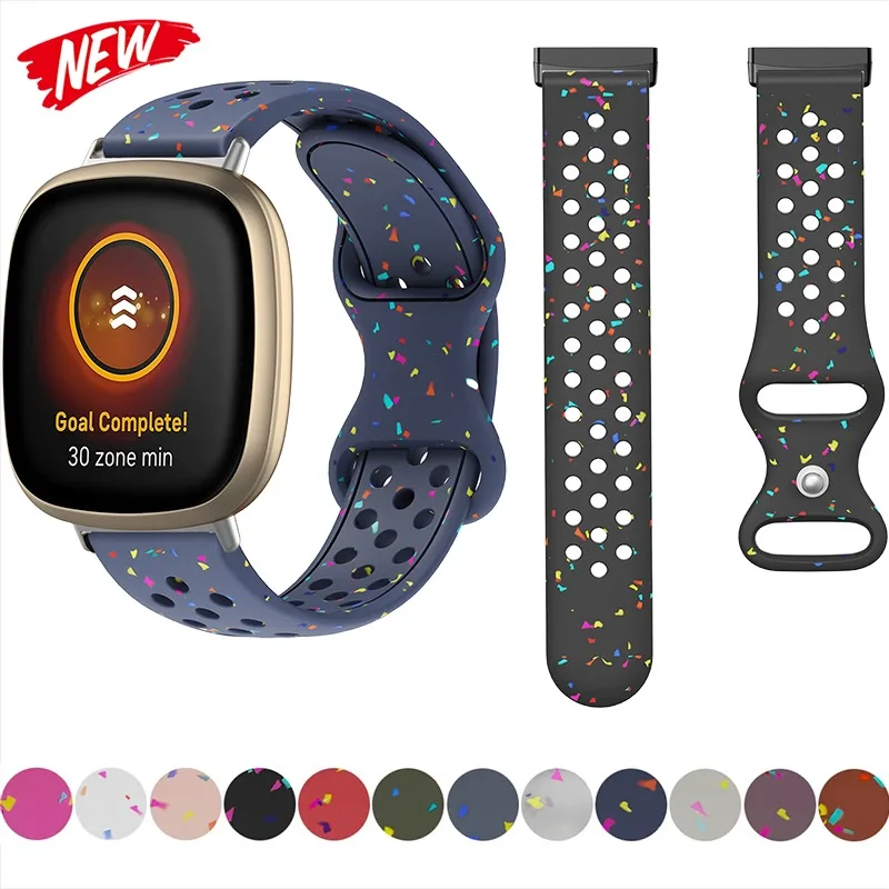 حزام سيليكون لـ Fitbit فيرسا 4/3 حزام رياضي مرن لـ Versa 2/1 لون الحلوى صديق للبيئة سوار ملحقات الساعة الذكية #1