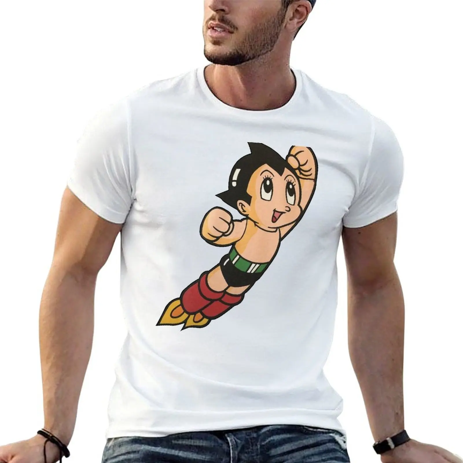 Vintage Astroboy Anime Robot Show Astro Boy Space Art Childhood Cartoon T-Shirt Summer Holiday Casual Tee