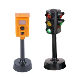 Semaforo Giocattoli Lampada giocattolo Luci per auto Segnale modello Educazione precoce Set da gioco Segno Decor Treno Miniatura Bambini Mini insegne Fermata stradale