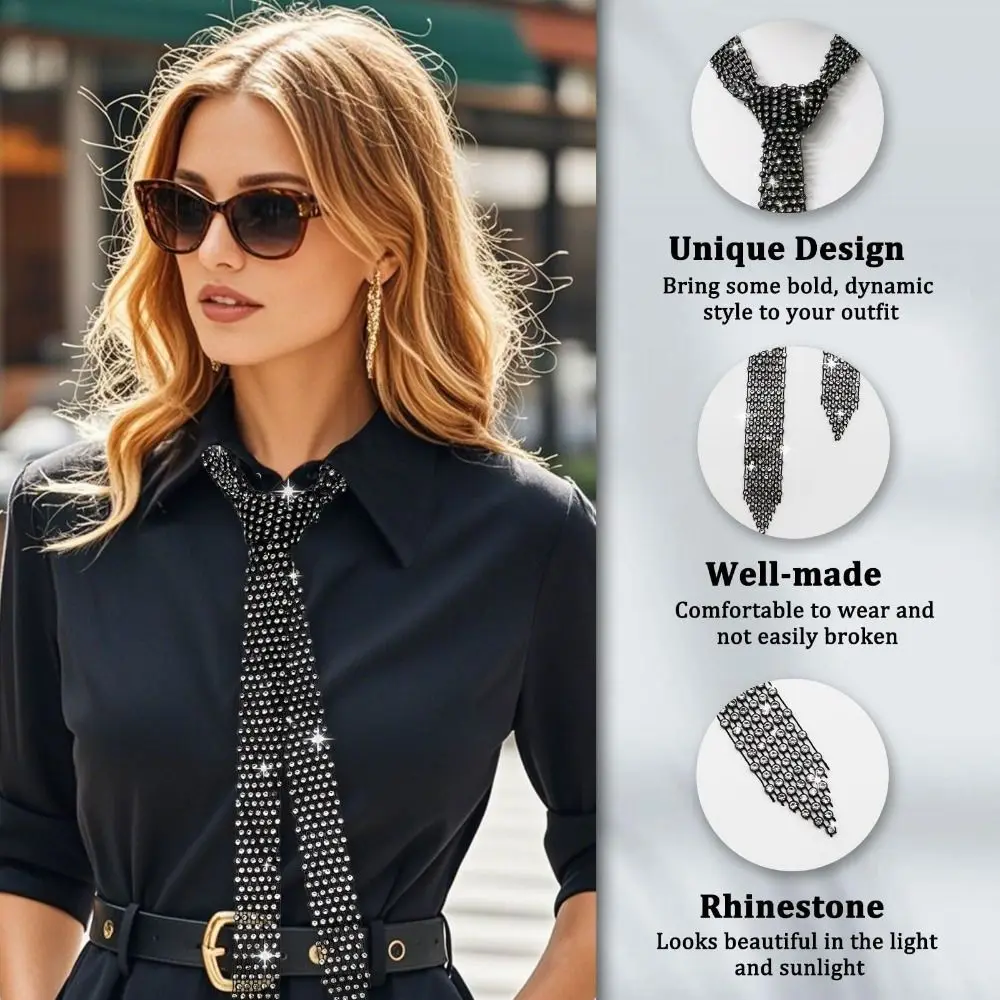 Exquisite 1.3 Meters Long Bling Scarf Neckerchief Sparkling Luxury Choker Necklace Crystal Necktie Collar Jewelry Collar