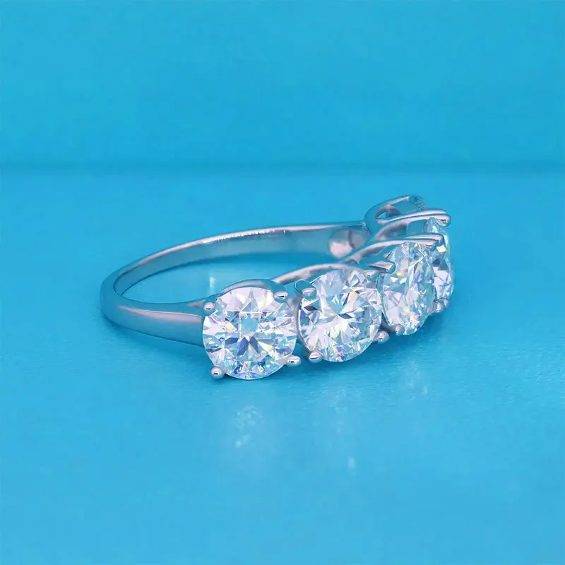 

5 Stones 5CT D Color Moissanite Engagement Ring for Women Sparkling Diamond GRA Certified S925 Sliver Wedding Band Jewelry
