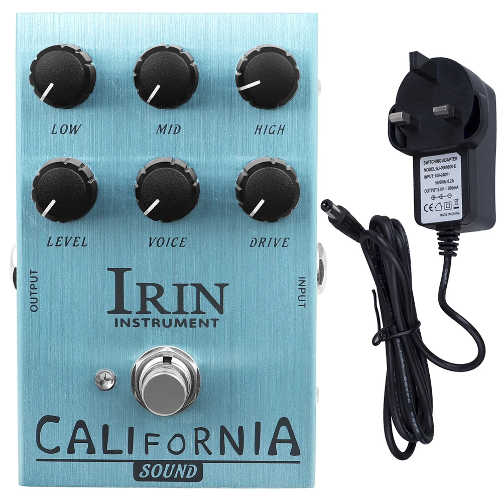 IRIN CALIFORNIA SOUND Guitar Pedal Effects Overdrive Amplifier Simulator Pedal Electric Guitar Effect with US/UK/AU/EU Plug