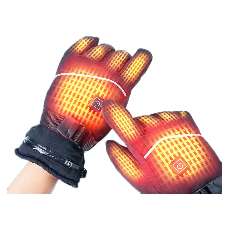 Warm Fashion Women Usb Heated Gloves Waterproof PU Leather Graphene Ski Heated Mittens for Winter