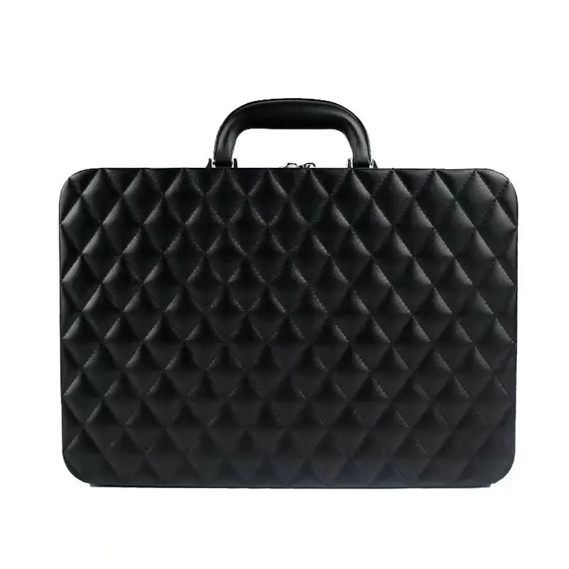 Factory Large Storage Leather Travel Jewelry case Boxes Organizer Suitcase With Handle