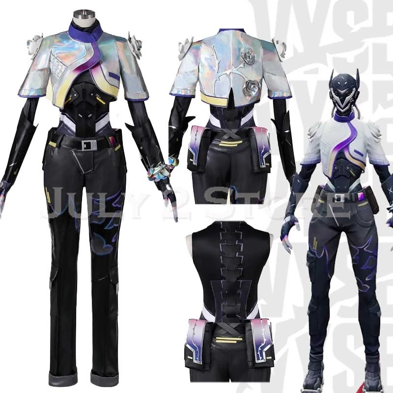 لعبة Valorant VYSE تأثيري زي للرجال والنساء ، لعب أدوار ، ملابس وكيل ، بنطلون ، بدلات حفلة عيد الهالوين ، زي الفتيات السلطة ، الكبار