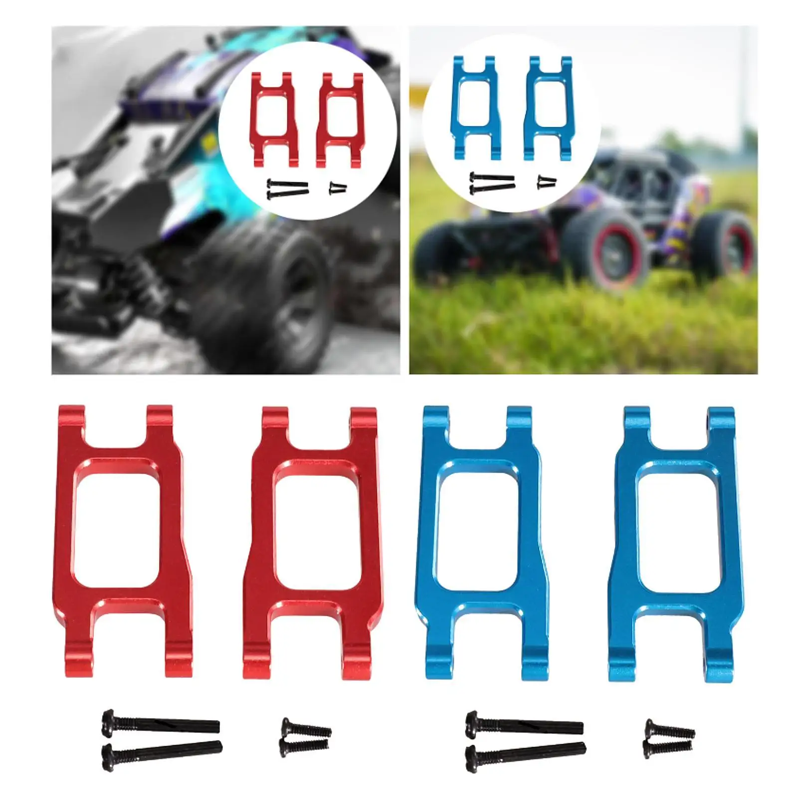 Brazos inferiores traseros de coche RC 1:18, brazos de control inferiores de coche RC de metal para