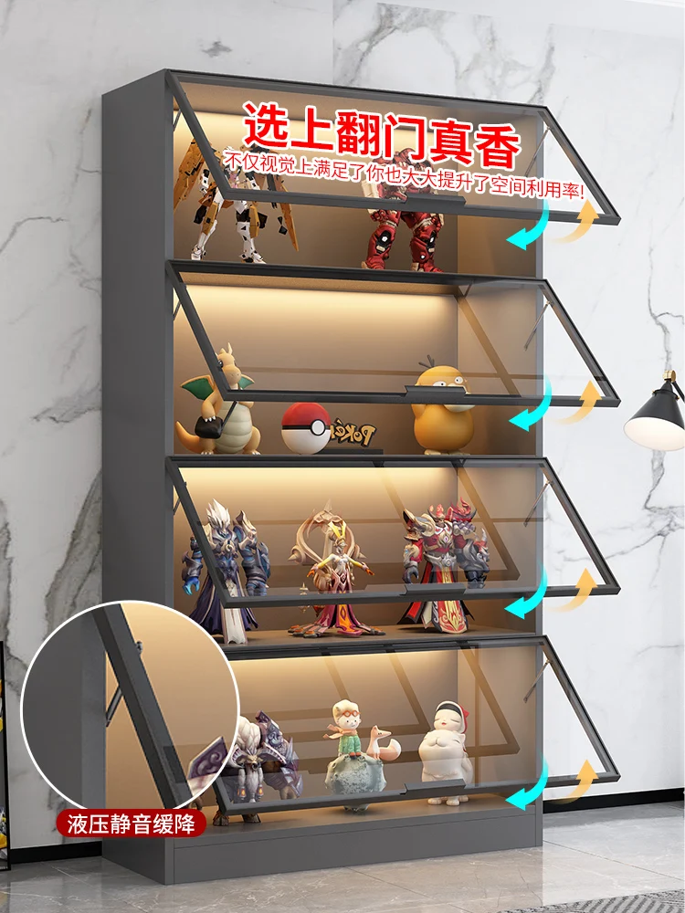 Glass Door Display Cabinet Product Display Toys Storage Home Model Figure Building Block Ornament Bookcase Wine Cabinet