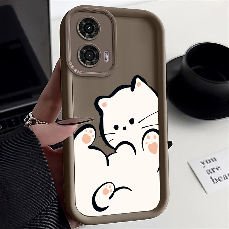 G24 Black and White Cat New Sky Eye Phone Case For Motorola Moto G24 G54 G84 G34 G53 G24Power G54Power E40 E32 G22 G30 G20 Cover