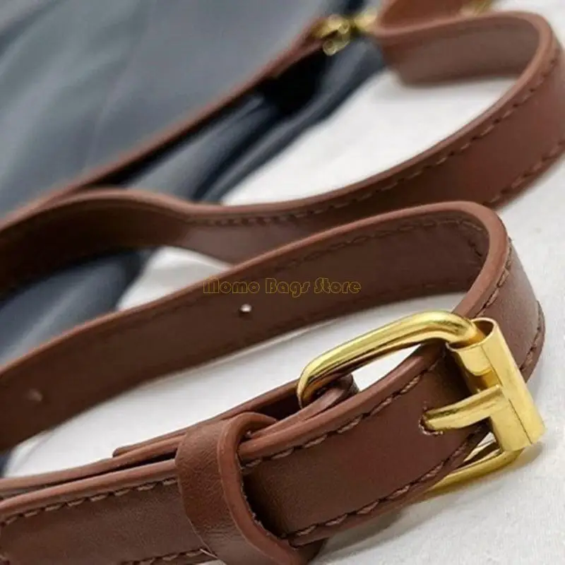 

X90D Women Punk PU Leather Armpit Bag with Metal Chain Skeleton Bone Pendant Dumpling Bag Crossbody Shoulder Bag Handbag