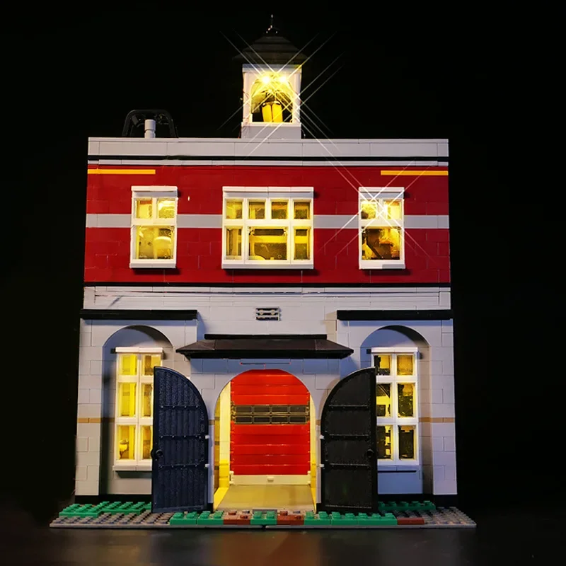 Kit de luz LED DIY para LEGO 10197, estación de bomberos, juego de bloques de construcción (solo luz LED, sin modelo de bloques)