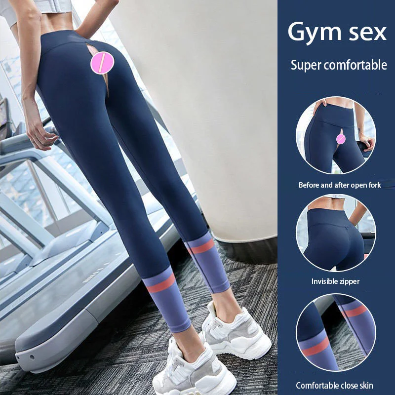 

Summer Yoga Pants Women High Waist Hip Lift Tights Fitness Sex Convenient Pants Invisible Open Crotch Leggings Women Sports Run